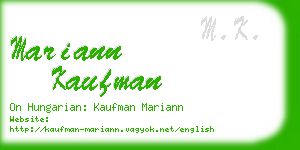 mariann kaufman business card